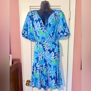 Lilly Pulitzer Wrap Dress • Macaw Blue • Tall Me About It